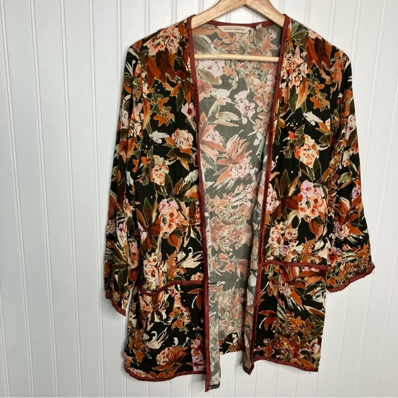 Soft Surroundings Bernadette Floral Open Front Cardigan XS - Picture 5 of 5